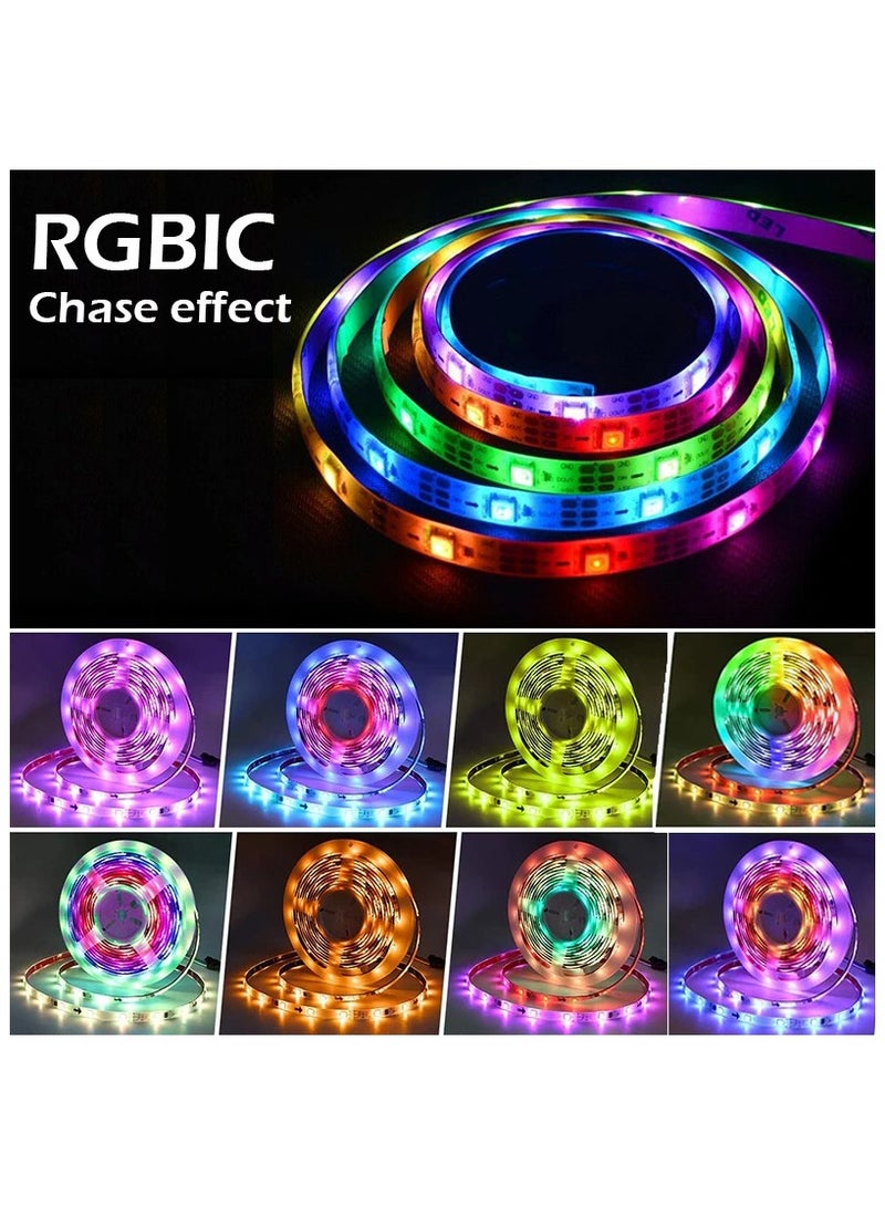يان تي شريط إضاءة LED ذكي من نوع USB 5050 RGBIC مع تطبيق بلوتوث للتحكم ومزامنة الموسيقى وريموت كونترول - مثالي لغرفة النوم، إضاءة خلفية التلفزيون، السقف، أو غرفة الألعاب بطول 2 متر؛ - Image 3