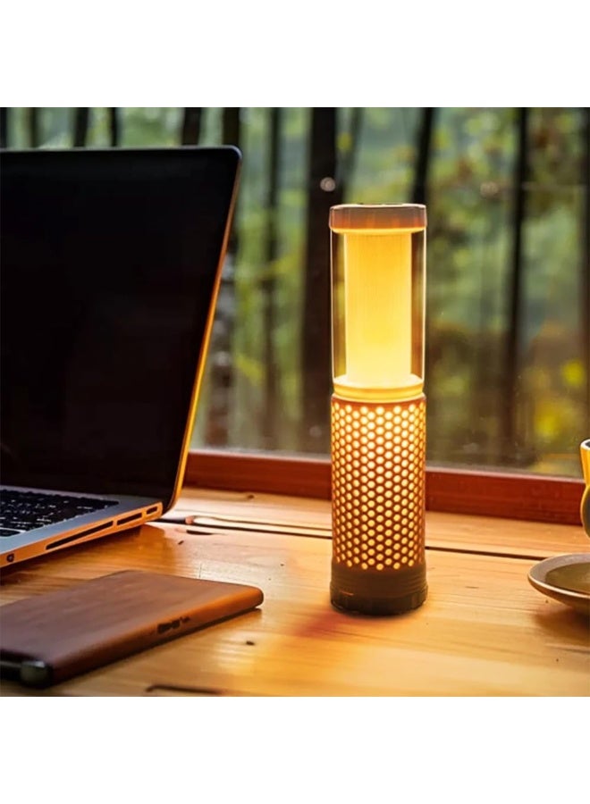 Multifunctional Camping Lantern Rechargeable LED Light with Warm  White Modes  Compact Outdoor Flashlight for Hiking Tent  Emergency Use - Image 2