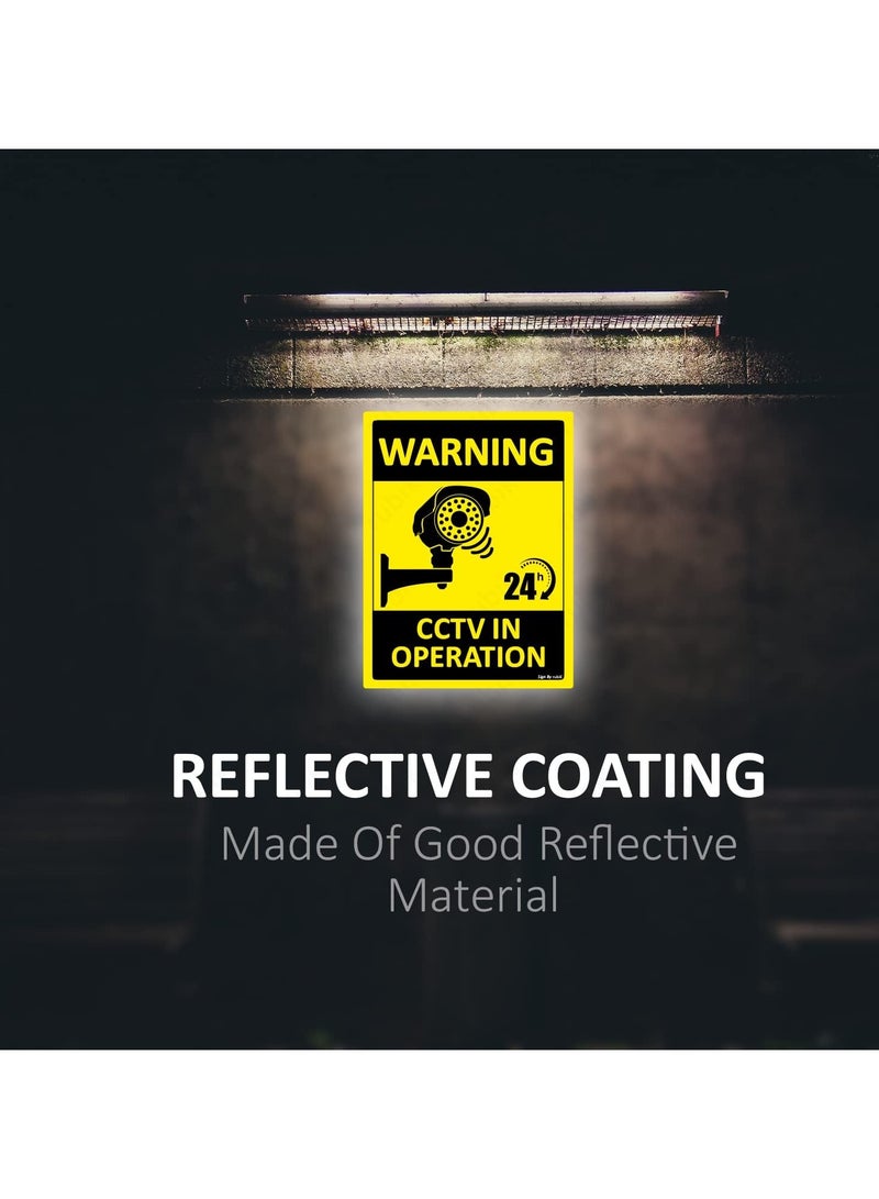 Rubik ملصق تحذيري لتشغيل كاميرات المراقبة على مدار 24 ساعة، لاصق ذاتي 20×15 سم، مقاوم للطقس، مقاوم للأشعة فوق البنفسجية، يدوم طويلاً (قطعة واحدة) - Image 2
