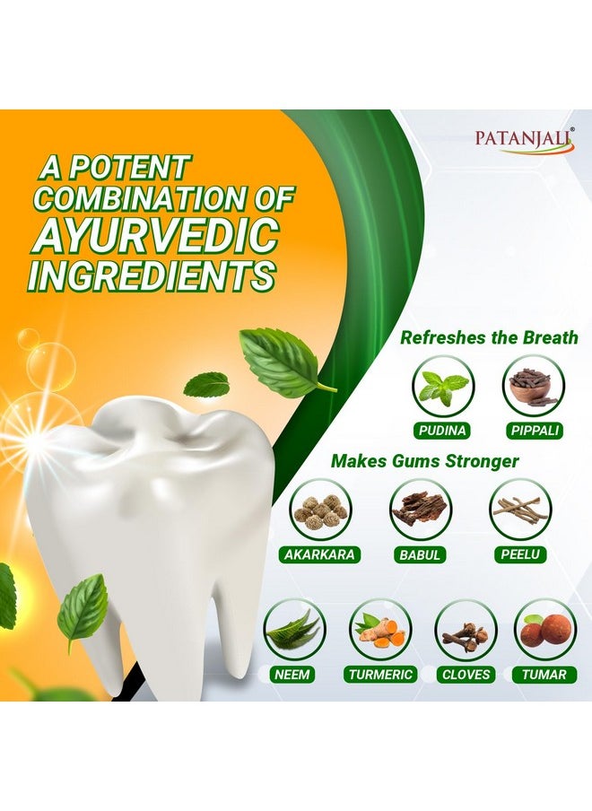 PATANJALI - Dant Kanti Natural Toothpaste 800G (200G X 4), Super Saver Value Pack, Makes Teeth Strong, Tightens Gums, Gives Cavity Free Smile - Image 1