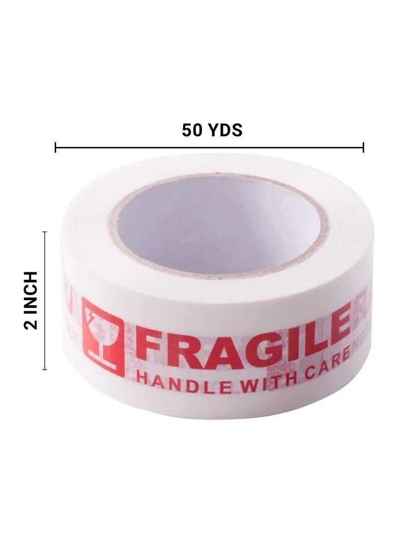 Duravel Fragile Handle with Care Packing Tape, 50 Yards Length, 2 Inch Width, White (Pack-Of 1) - view 2