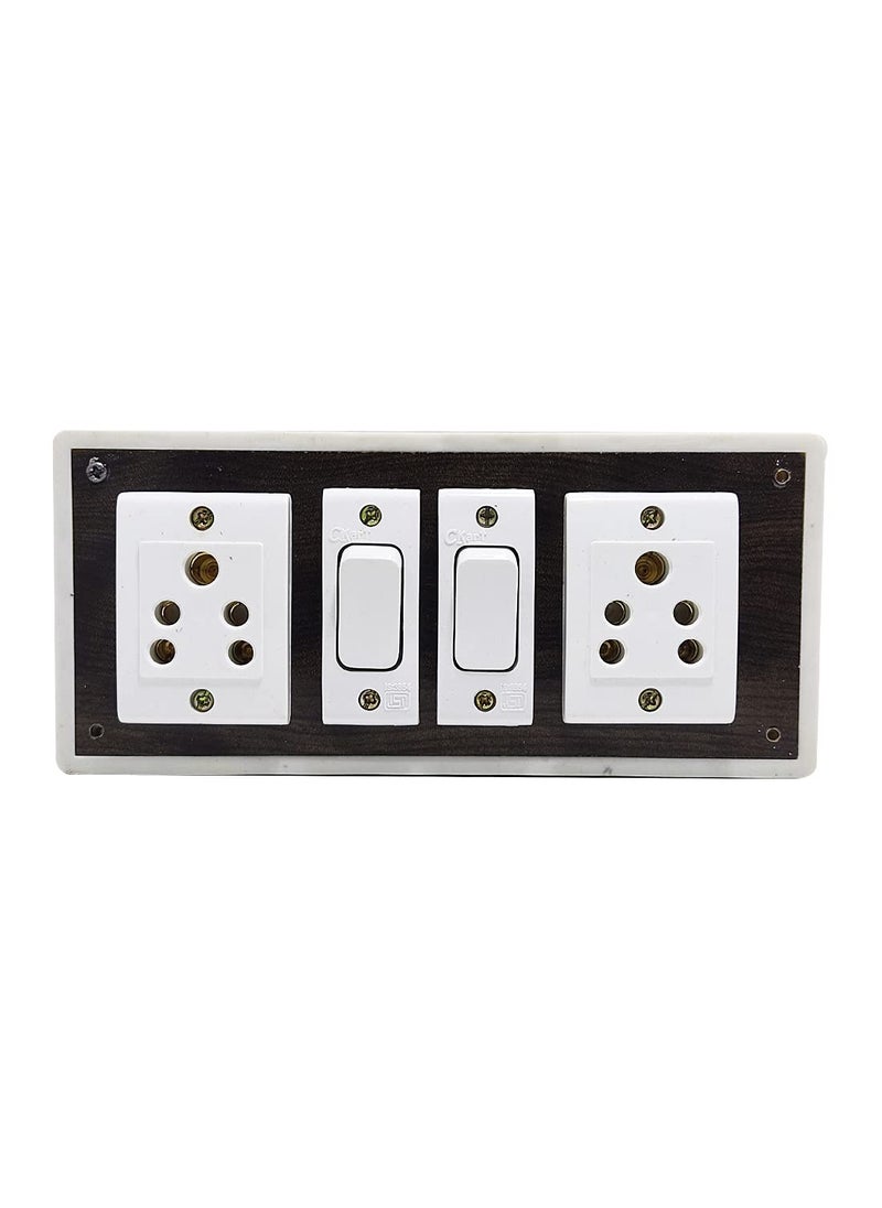 DNP DnP Portable Plastic Switch Board Electric Spy Guard Extension Board 1- Switch ,2- Plug ,5meter Wire with 1 Atteched 3 Pin Power Plug  - Image 2