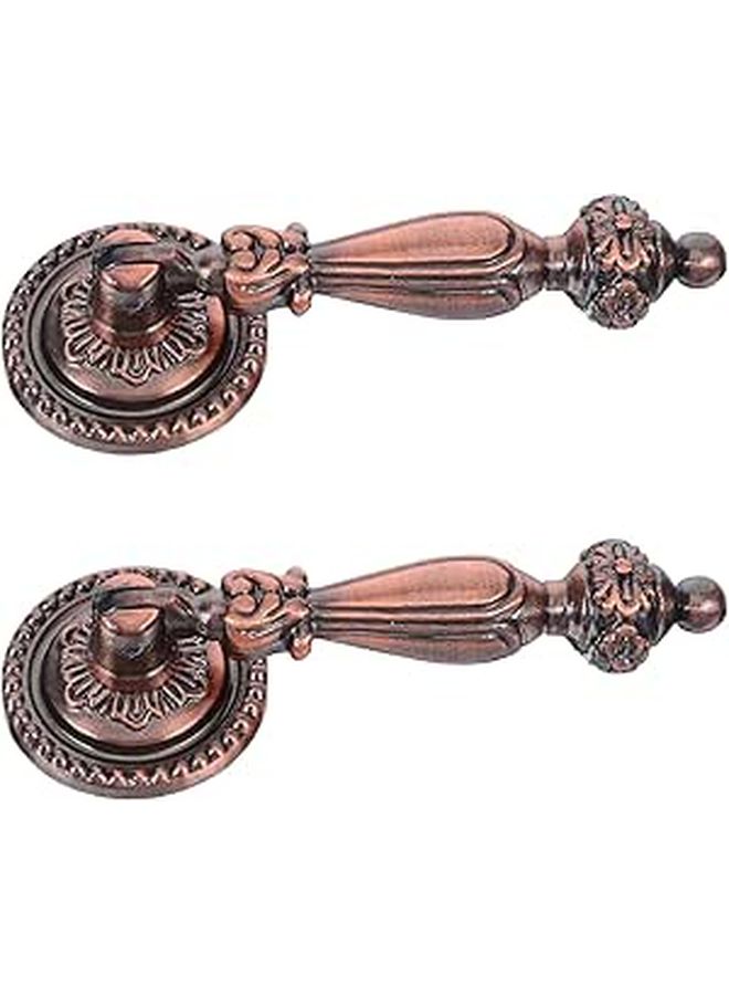 Vintage Zinc Alloy 86mm Antique Round Cabinet Pull Handles For Drawers Wardrobe - Image 1