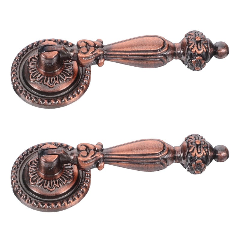 Vintage Zinc Alloy 86mm Antique Round Cabinet Pull Handles For Drawers Wardrobe - Image 2