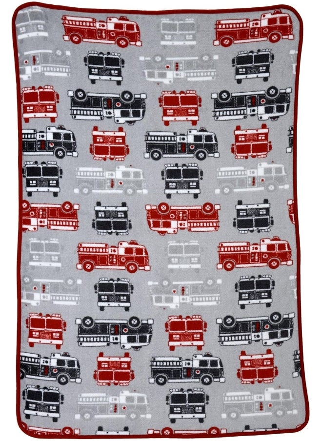 carter's Carter's Toddler Printed Coral Fleece Blanket, Fire Truck 