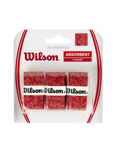 Wilson Advantage Tennis Racket Red Overgrip - 3 overgrips pack