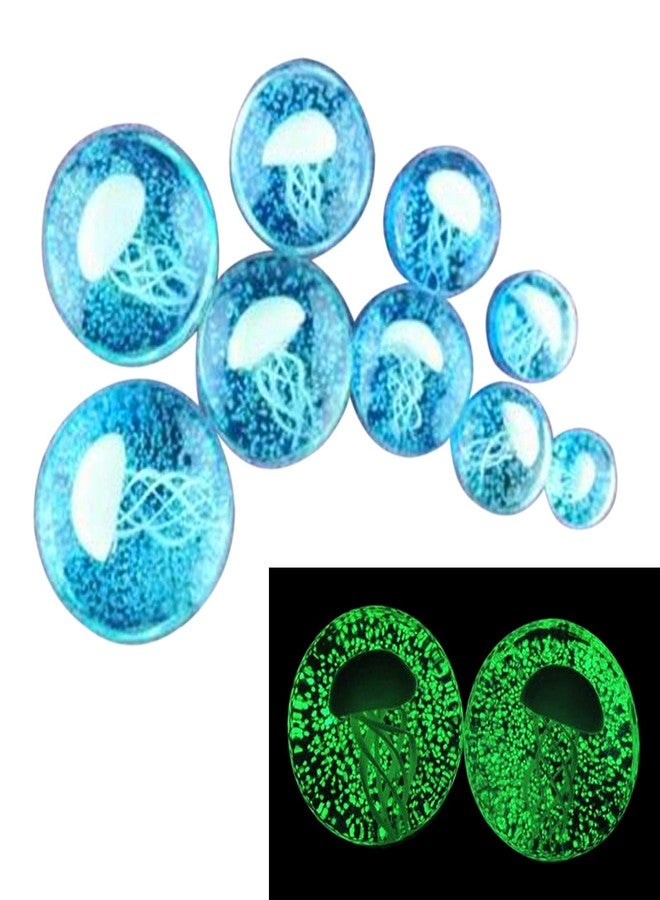 Stuppendux 2 Style Color Ocean Jellyfish Glass Double Flared Ear Plugs Tunnels Expander Stretching Kit Gauge 00g (10mm) - Image 3