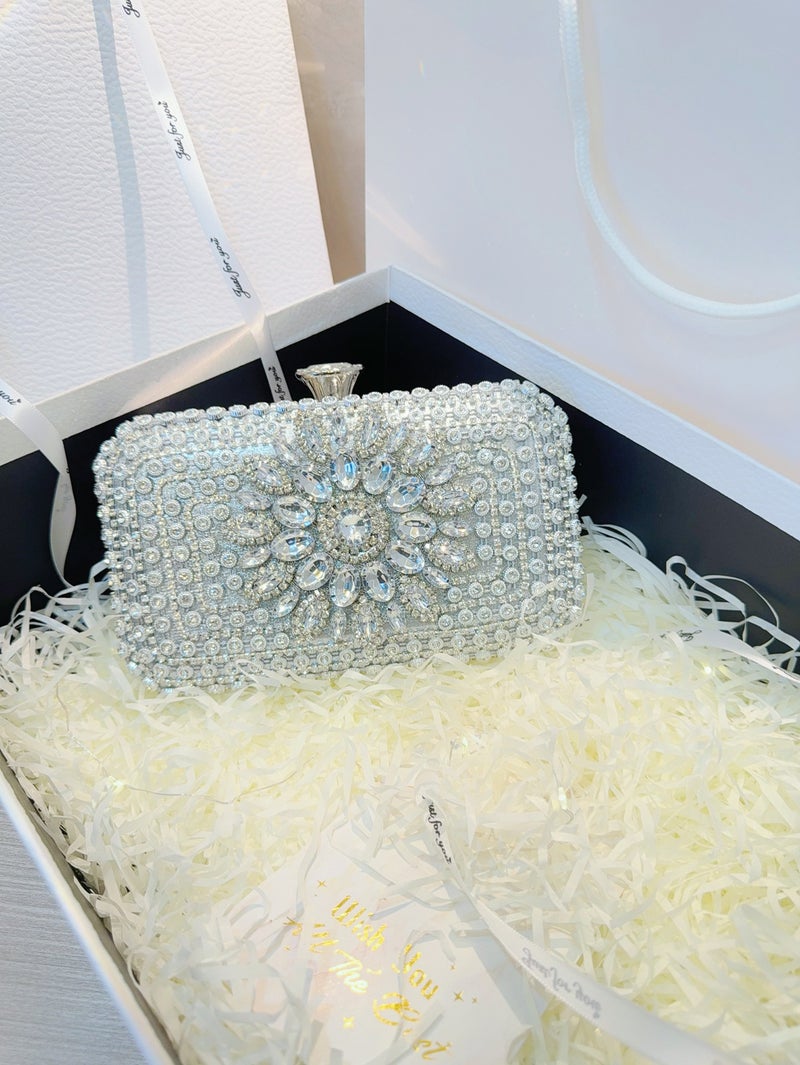 Celebrity Texture Rhinestone Bag Women'S Evening Dress Banquet Clutch Bag Diamond-Encrusted Portable Banquet Bag Cheongsam Bag - Image 2