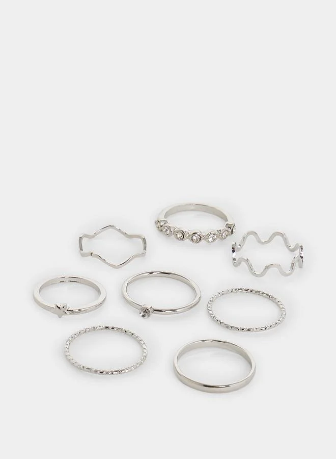 Styli Silver Multipack Ring Set