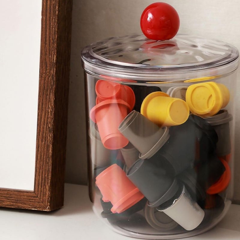 Nagpew 3 Pack Clear Candy Jar, Airtight Plastic Cookie Jars with Lids in 3 Sizes, Wide Mouth Food Storage Apothecary Container for Office Desk, Kitchen, Counter, 70 Oz, 45 Oz, 27 Oz - Image 4