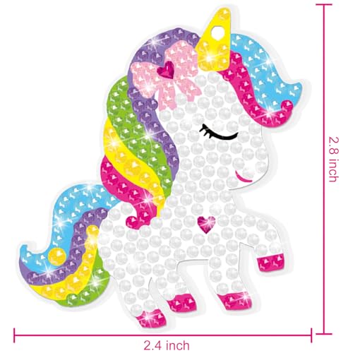 BANBBUR Arts and Crafts for Kids Ages 8-12,5PCS Double Sided Diamond Art Keychains,5D Gem Art for Kids Ages 4-8 Girls Birthday Gifts, BAKY5 - Image 4