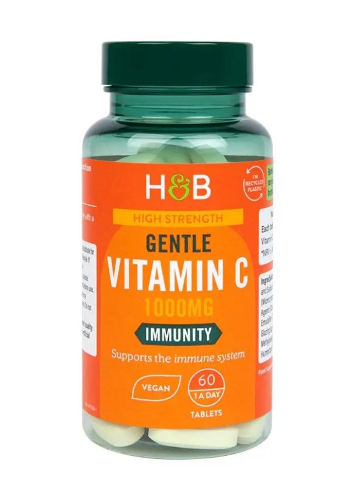 H&B H&B High Strength 1000mg Gentle Vitamin C Tablets For Immunity Support, Pack of 60's 