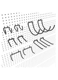 KASTWAVE Hooks Peg Board Tool Utility Pegboard Accessories Assorories 10PC Black Shelf Drill Cord Holder Fits  - Image 1