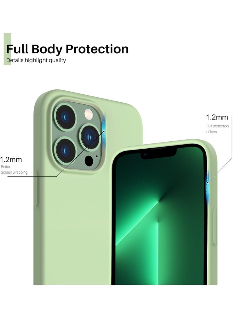 جراب متوافق مع iPhone 16 Pro Max مقاس 6.9 بوصة، جراب هاتف نحيف من السيليكون السائل مكون من 4 طبقات من المطاط الهلامي الناعم المقاوم للصدمات مع بطانة من الألياف الدقيقة المضادة للخدش (أخضر نعناعي) - Image 2