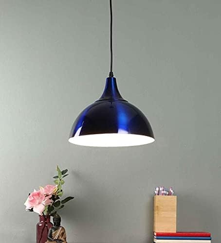 kinis Decorative Hanging Lamp/Pendant Lamp/Ceiling Light to Décor Home/Living Room/Bedroom/Office/Dining/Cafe/Restaurants, 10 Inch Dome, Blue (Pack of 1, with Bulb) - Image 1