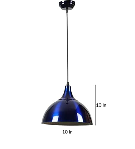kinis Decorative Hanging Lamp/Pendant Lamp/Ceiling Light to Décor Home/Living Room/Bedroom/Office/Dining/Cafe/Restaurants, 10 Inch Dome, Blue (Pack of 1, with Bulb) - Image 4