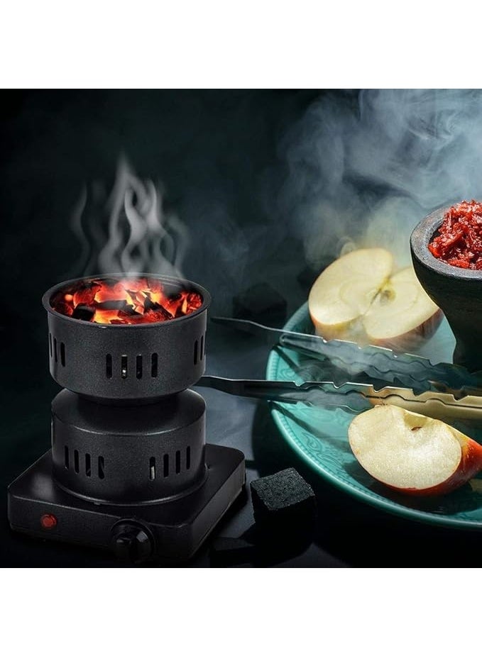 ولاعة فحم لوح تسخين كهربائي شعلة فحم كهربائية للتخييم وتسخين والفحم، اسود - Image 2