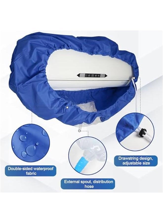 HOOKOR Split Air Conditioning Cleaning Cover Bag, Wall Mounted Air Conditioning Dust Washing Clean Protector Bag with 2.8M Water Pipe, Air Conditioner Service Bag for Household AC Units (3 P)  - Image 4