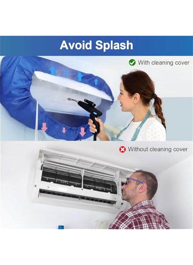 HOOKOR Split Air Conditioning Cleaning Cover Bag, Wall Mounted Air Conditioning Dust Washing Clean Protector Bag with 2.8M Water Pipe, Air Conditioner Service Bag for Household AC Units (3 P)  - Image 5