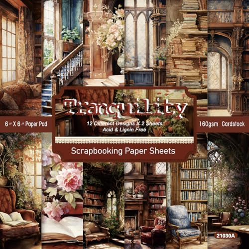 YASMEN Vintage Scrapbook Paper Pad, 6x6 Single-Sided Cardstock Paper Pads for Card Making, Journals, Planner, DIY Envelopes, Greeting Cards, Gift Card, Decorative Art Craft -24 Sheets - Image 1