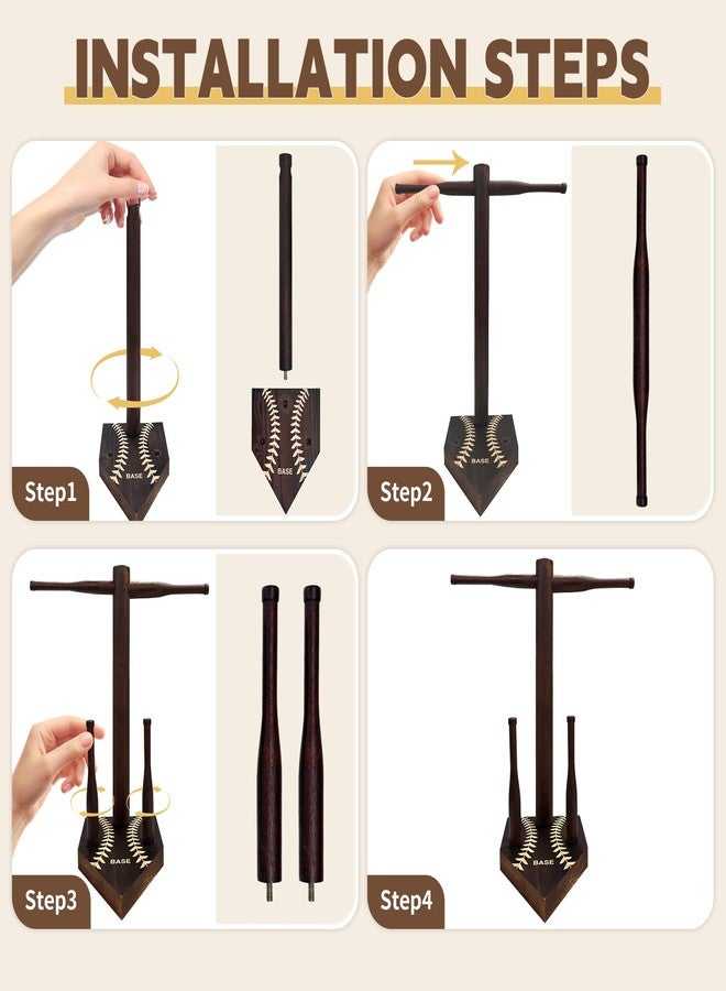 Kucttiu Wooden Baseball/Softball Drip Necklace & Championship Ring Holder - Sports Memorabilia Display Stand, Jewelry Organizer, Gift for Players, Coaches, Fan - Image 5
