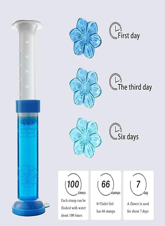 CLICKSWIFT ختم جل المرحاض كليك سويفت، كبسولات جل لتنظيف المرحاض مع عبوات إعادة تعبئة معطرة، تصميم سهل الاستخدام بمشبك، ختم جل على شكل زهرة منعشة لتنظيف الحمام، قطعة واحدة (متعددة الألوان) - Image 2