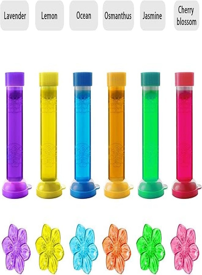 CLICKSWIFT ختم جل المرحاض كليك سويفت، كبسولات جل لتنظيف المرحاض مع عبوات إعادة تعبئة معطرة، تصميم سهل الاستخدام بمشبك، ختم جل على شكل زهرة منعشة لتنظيف الحمام، قطعة واحدة (متعددة الألوان) - Image 5