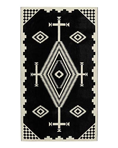 Pendleton Oversized Jacquard Spa Towels, 40 x 70 inches Bath Towels, 100% Cotton, Soft and Quick Dry for The Beach, Hot Tub, Pool - Los Ojos Black - Image 1