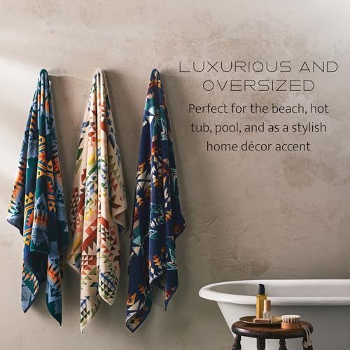 Pendleton Oversized Jacquard Spa Towels, 40 x 70 inches Bath Towels, 100% Cotton, Soft and Quick Dry for The Beach, Hot Tub, Pool - Los Ojos Black - Image 4