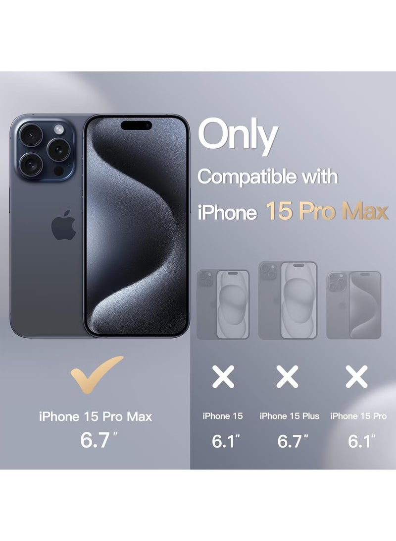 بروماس غطاء حماية لهاتف ايفون 15 برو ماكس، ملمس حريري ناعم، سيليكون لكامل الجسم، بطانة من الألياف الدقيقة، غطاء حماية مضاد للصدمات لهاتف ايفون 15 برو ماكس - ازرق - Image 2