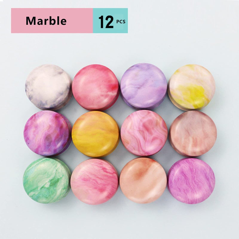 Rarapop 12 Pack Reusable Mini Round Tinplate Candle Tin Jars with Lids, 20ml Small Marble Travel Tin Cans Refillable Empty Container Bottle for Lip Balm, Salve, Eye Shadow, Powder - Image 3