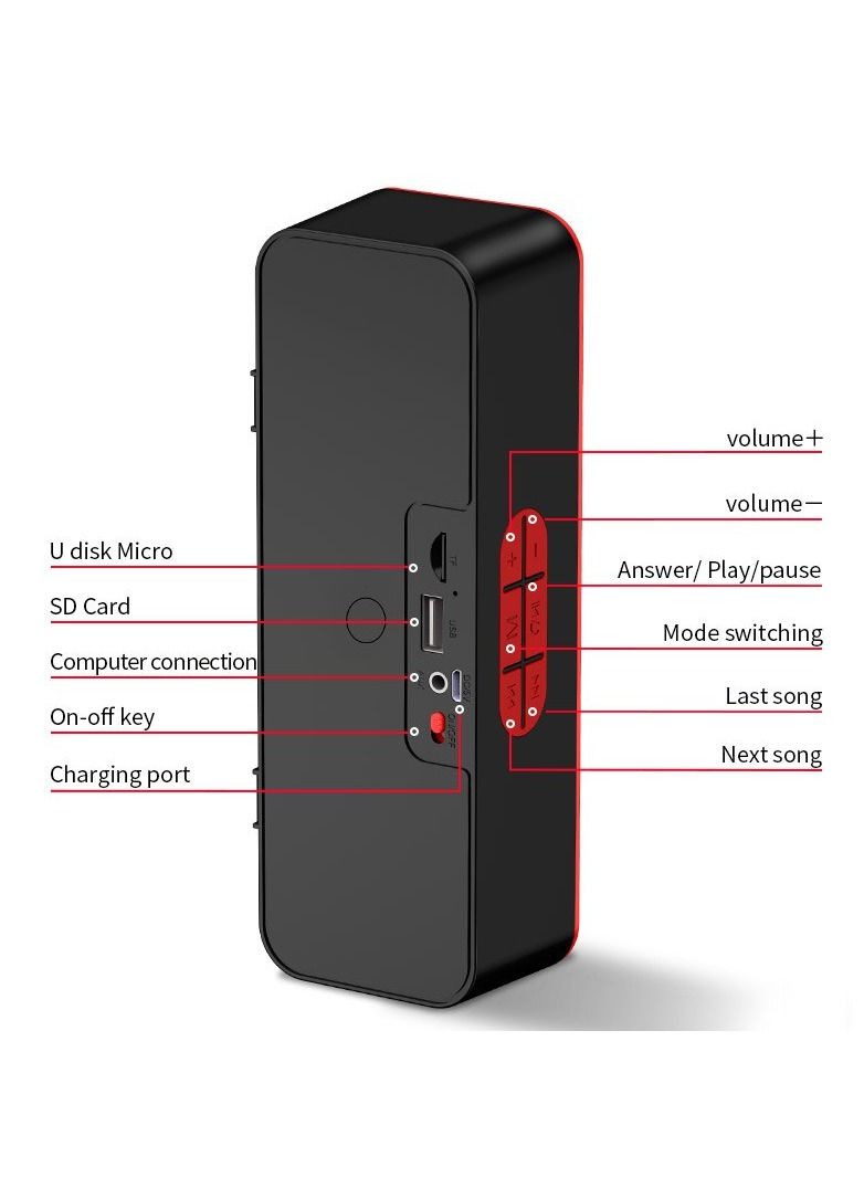 AROAQ Portable Bluetooth Speaker Bluetooth 5.0 Speaker with 3D Stereo HiFi Bass Bluetooth Speaker Wireless Dual Horn Speakers - Image 3