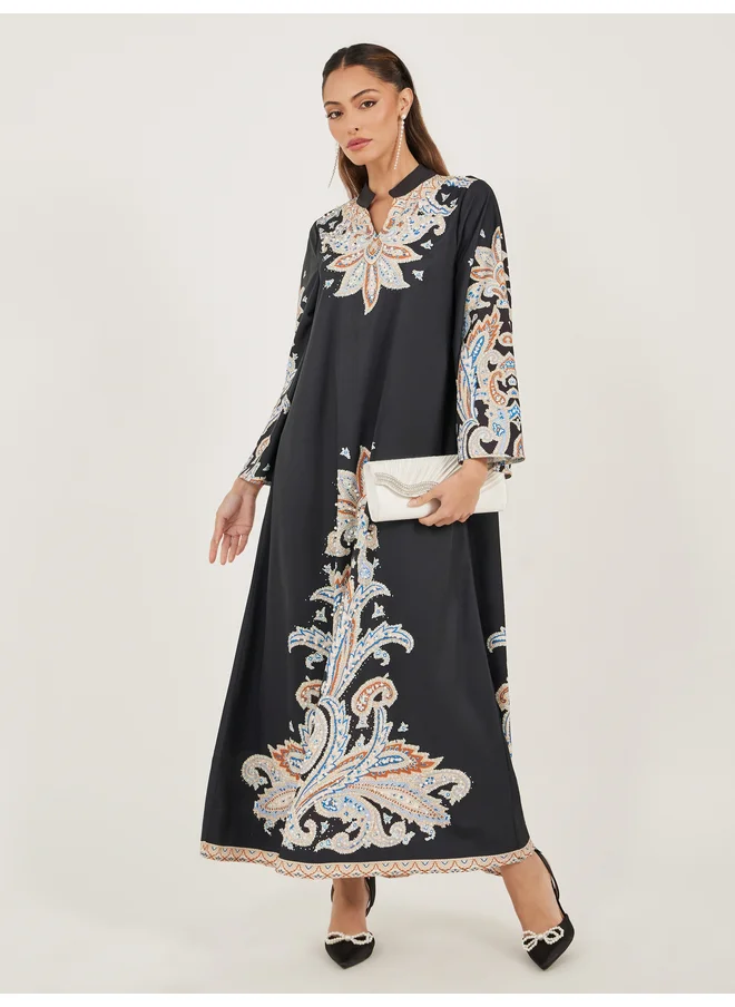 أميرة Amirah Maxi Jalabiya with Digital Print
