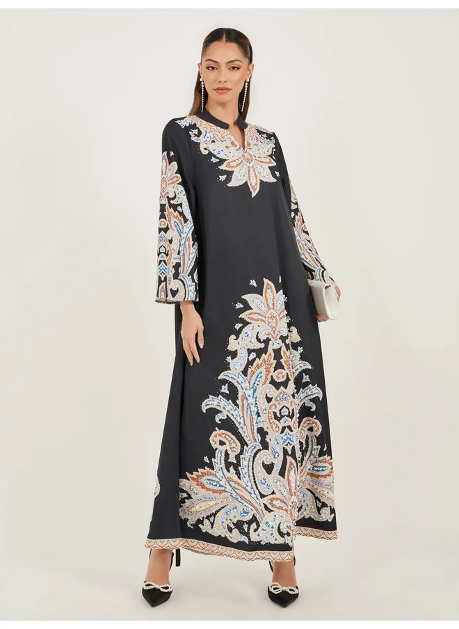 أميرة Amirah Maxi Jalabiya with Digital Print