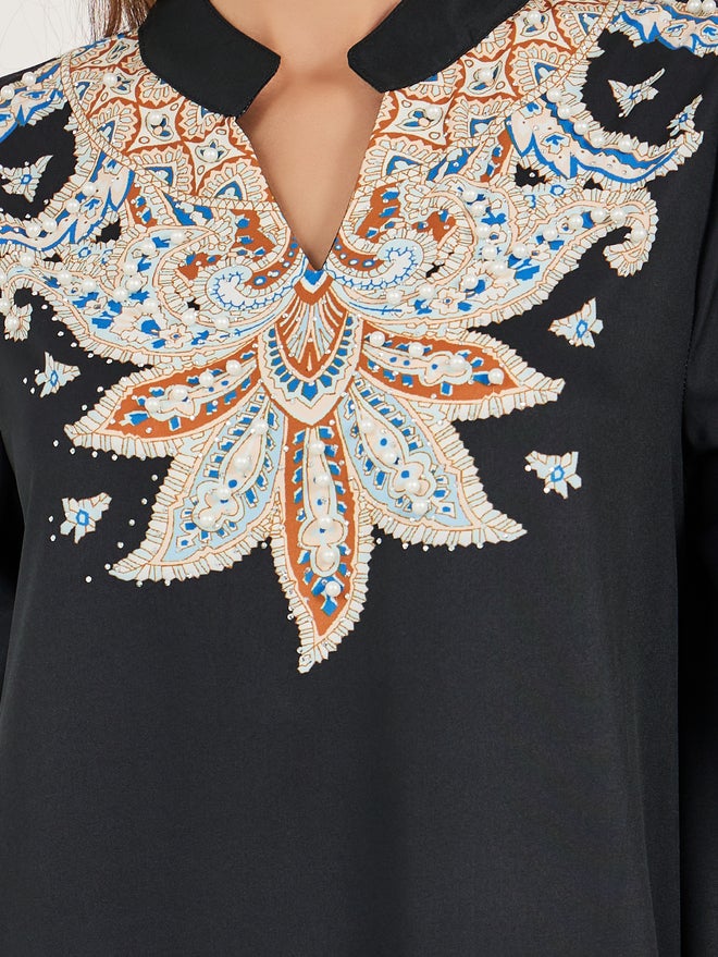 Styli Amirah Maxi Jalabiya with Digital Print  - Image 4