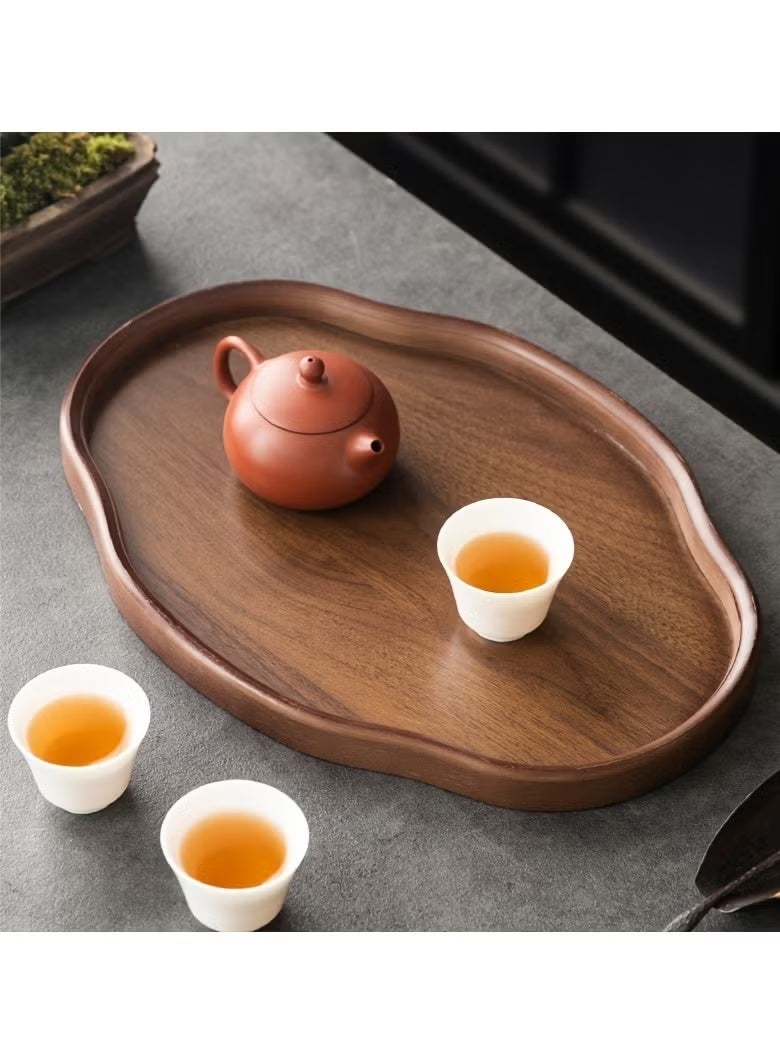 SILADEFU Wooden decorative tray, snack and afternoon tea saucer tray, candlestick tray, coffee set tray, storage tray, place tableware, coffee utensils or jewelry, suitable for daily afternoon tea, breakfast, living room, office, hotel - Image 3