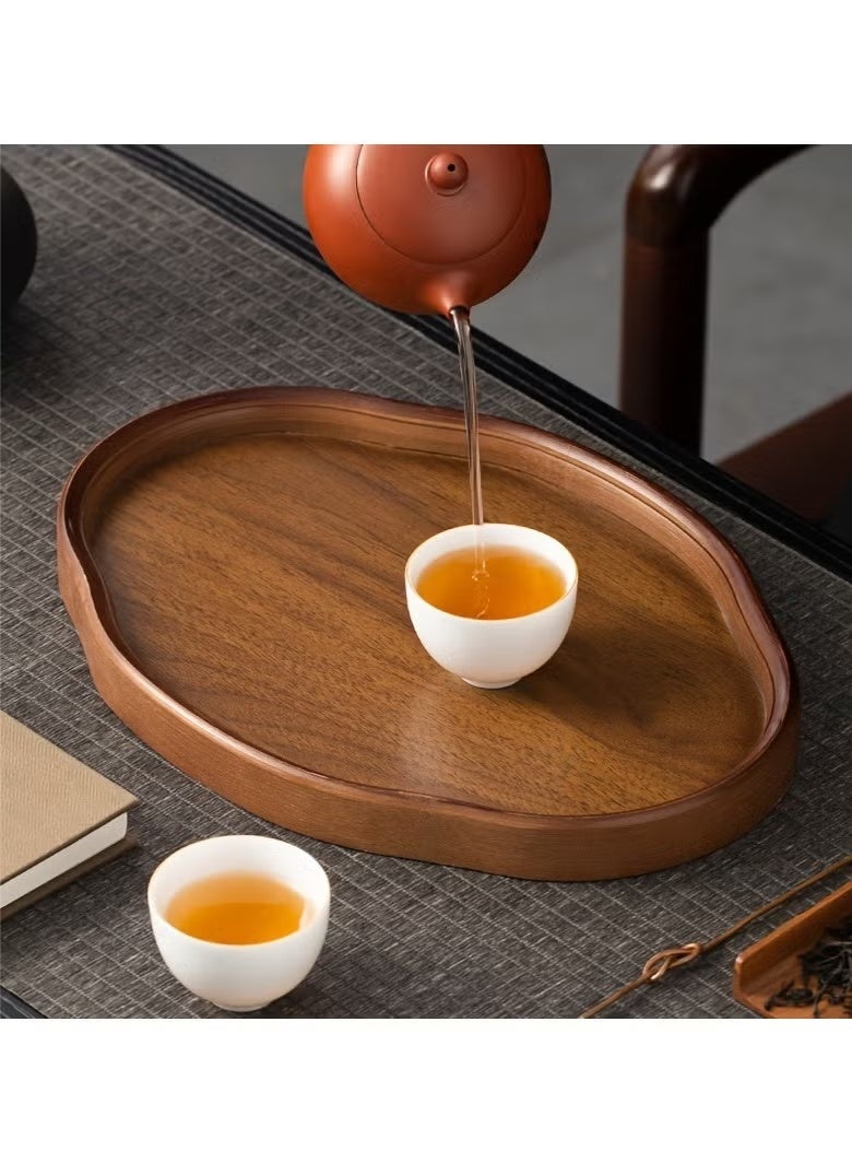 SILADEFU Wooden decorative tray, snack and afternoon tea saucer tray, candlestick tray, coffee set tray, storage tray, place tableware, coffee utensils or jewelry, suitable for daily afternoon tea, breakfast, living room, office, hotel - Image 4