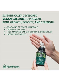 PlantFusion Vegan Calcium, Premium Plant Based Calcium (1000mg) Sourced from Icelandic Red Algae, Plus Magnesium, D3, K2, and Boron, 90 Vegan Tablets  - Image 3