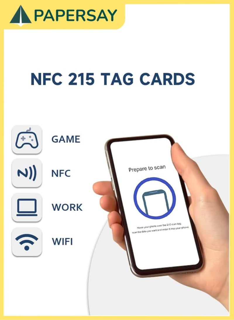 PAPERSAY 30pcs NFC 215 Cards NTAG215 NFC Round Cards NFC 215 Card Tag Compatible With TagMo And Amiibo and NFC Enabled Mobile Phones And Devices  - Image 5