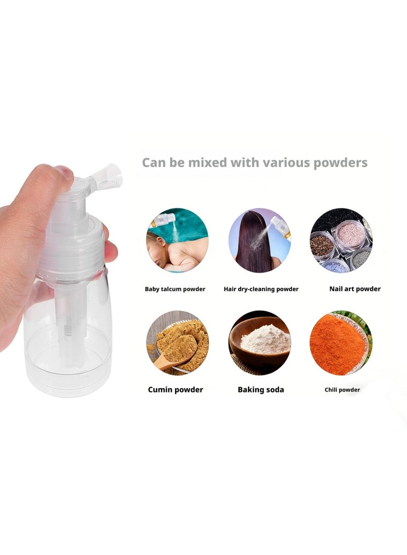 180ml Powder Spray Bottle Dry Powder Spray Powder Dispenser Press Pump Fine Powder Sprayer Loose Powder Talcum Container Foot Powder Spray Bottle Portable Travel Bottle For Baby Powder Makeup Setting Foot Care Home Use - Image 2