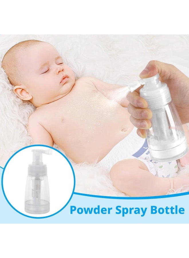 180ml Powder Spray Bottle Dry Powder Spray Powder Dispenser Press Pump Fine Powder Sprayer Loose Powder Talcum Container Foot Powder Spray Bottle Portable Travel Bottle For Baby Powder Makeup Setting Foot Care Home Use - Image 4