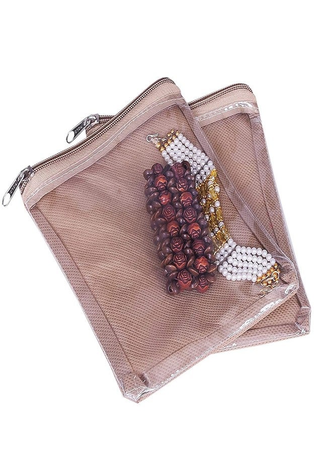MBW Make-up Box/Jewellery Organizer Zipper Bag With Jwellery Pouches (White, Pack of 2) - Image 3