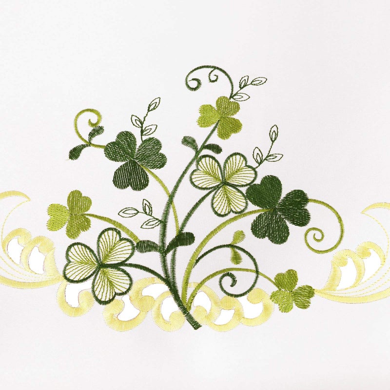 Simhomsen Embroidered Irish Clover St. Patrickâ€™s Day Tablecloth, Spring Shamrock Decorations (Oval 57Ã—88 inches) - Image 2