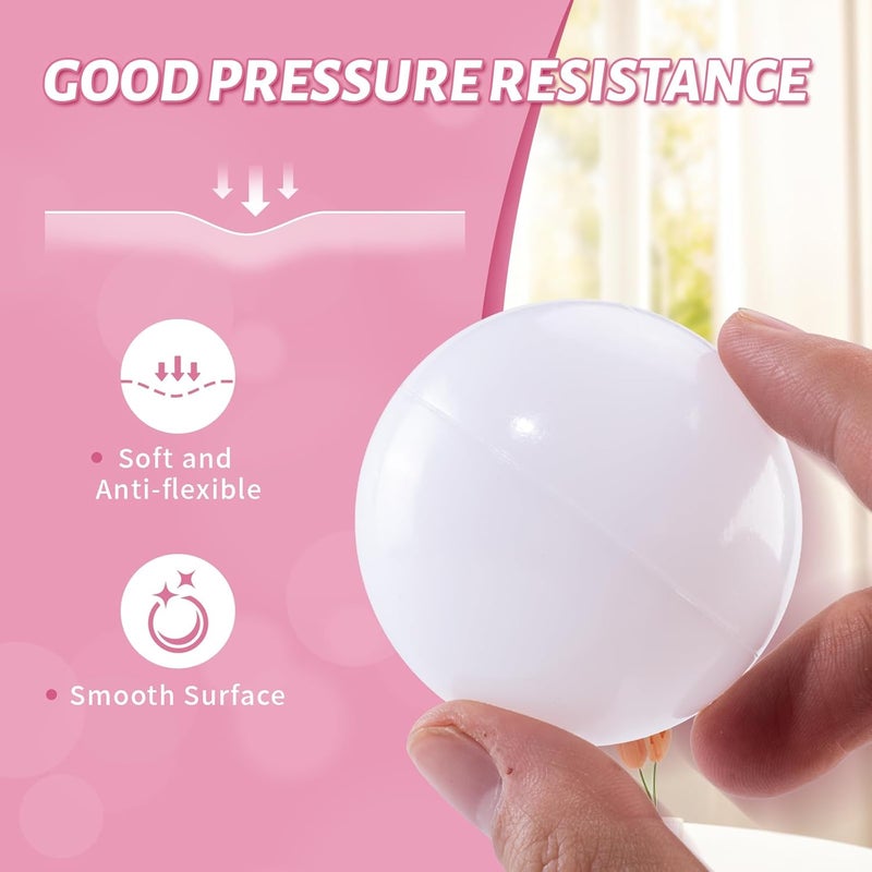 Thenese Pink Ball Pit Balls for Kids, Pool Toys Thicken Soft Plastic Balls for Ball Pit BPA Free Toddler Toy White Clear and Pink 100pcs - Image 4