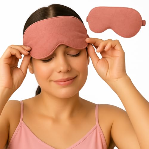 Episkey Premium Velvet Eye Sleep Mask for Men & Women | Soft Eye Mask for Sleeping | Adjustable Strap, 100% Light Blocking | Travel & Relaxation Eye Cover for Deep Sleep(PINK VELVET) - Image 1