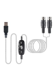 USB Midi Cable Midi Input and Output Cable Adapter Converter Connect Piano Keyboard to PC Computer Synthesizer for Windows Mac 2M Cable