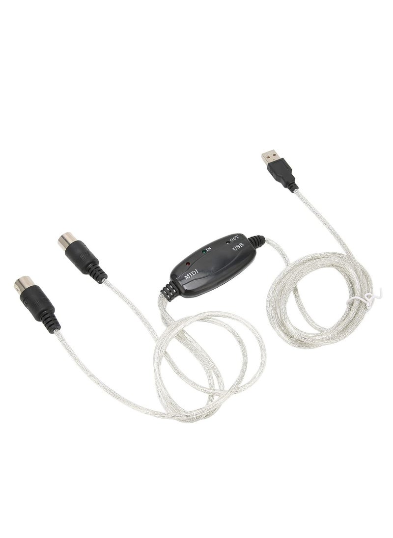 Generic USB Midi Cable Midi Input and Output Cable Adapter Converter Connect Piano Keyboard to PC Computer Synthesizer for Windows Mac 2M Cable  - Image 3