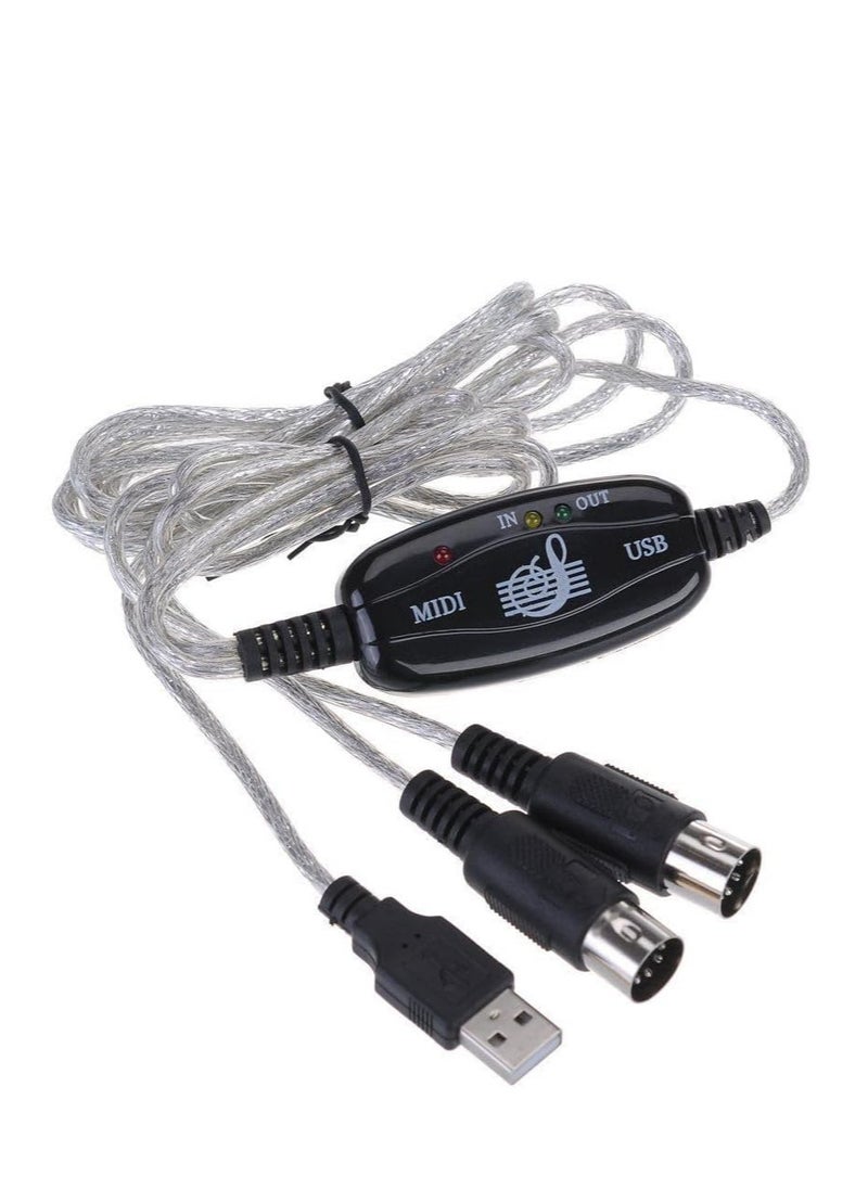 Generic USB Midi Cable Midi Input and Output Cable Adapter Converter Connect Piano Keyboard to PC Computer Synthesizer for Windows Mac 2M Cable  - Image 5