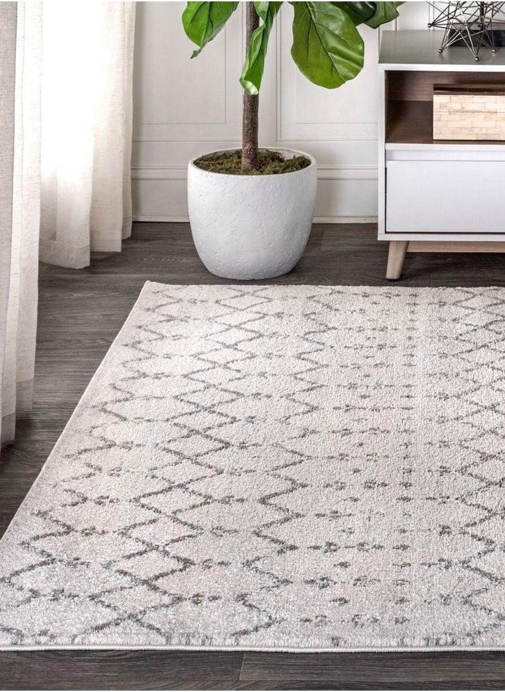 HANDPICKED FURNITURE Handpicked Furniture Moroccan Inspired Grey Rug, Ultra Soft Area Carpets For Bed Room, Living Room, And Dining Room, Antislip Floor Carpets, Easy To Clean, Made In Turkey, Rectangle  - Image 4