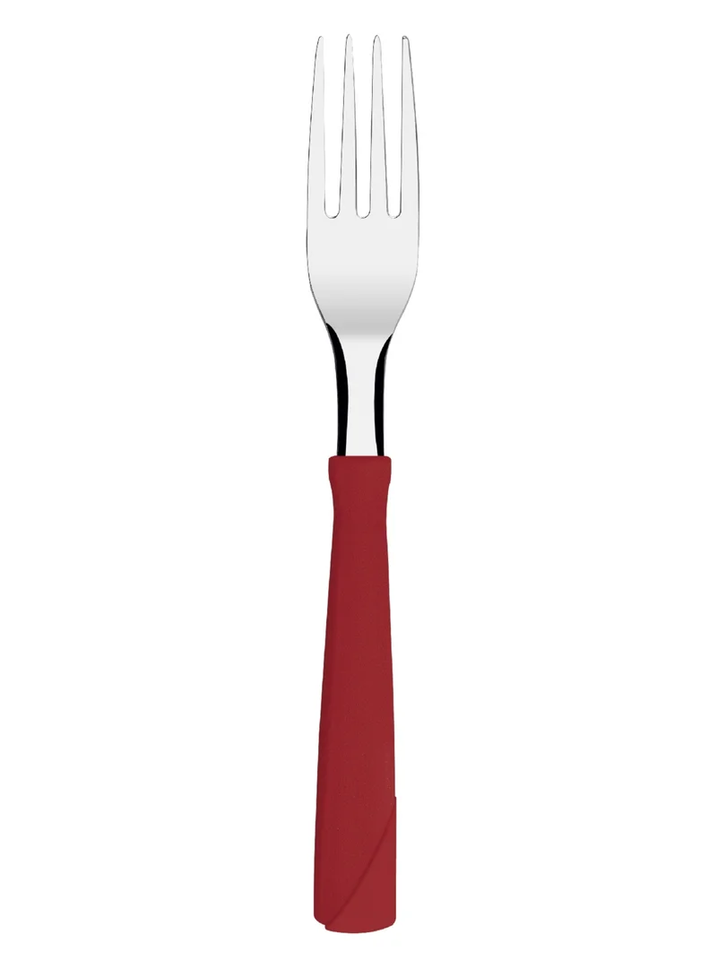 TRAMONTINA Tramontina New Kolor 12 Pieces Stainless Steel Table Forks Set with Red Polypropylene Handles